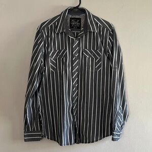 Drill NYC stripped button down shirt size medium